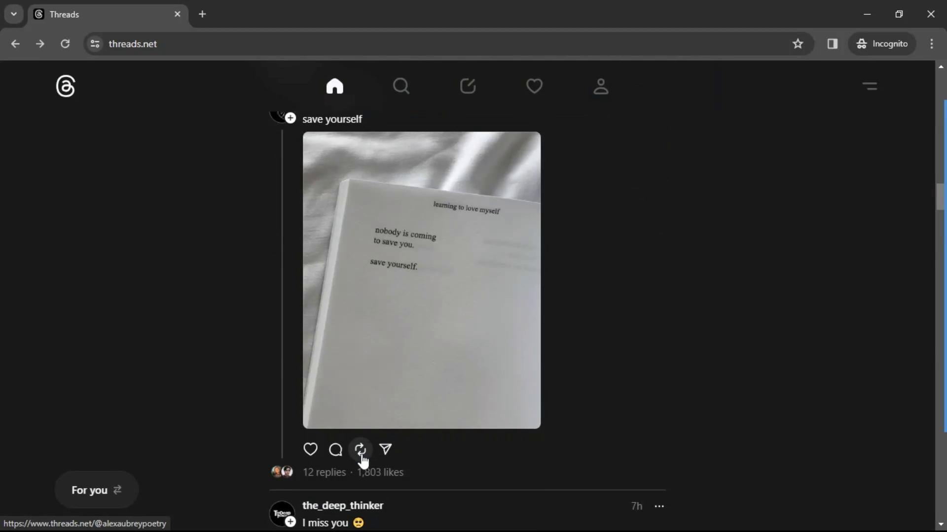 Reposting on Threads video screenshot