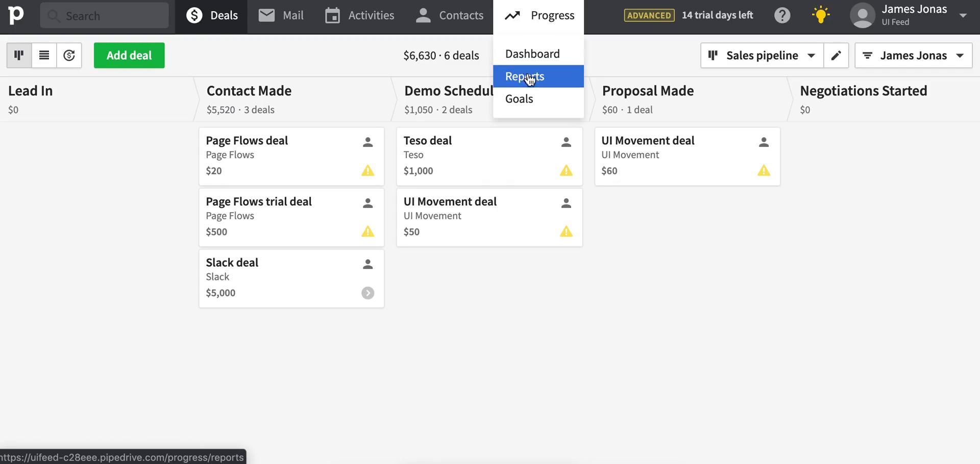 Setting goals on Pipedrive video screenshot