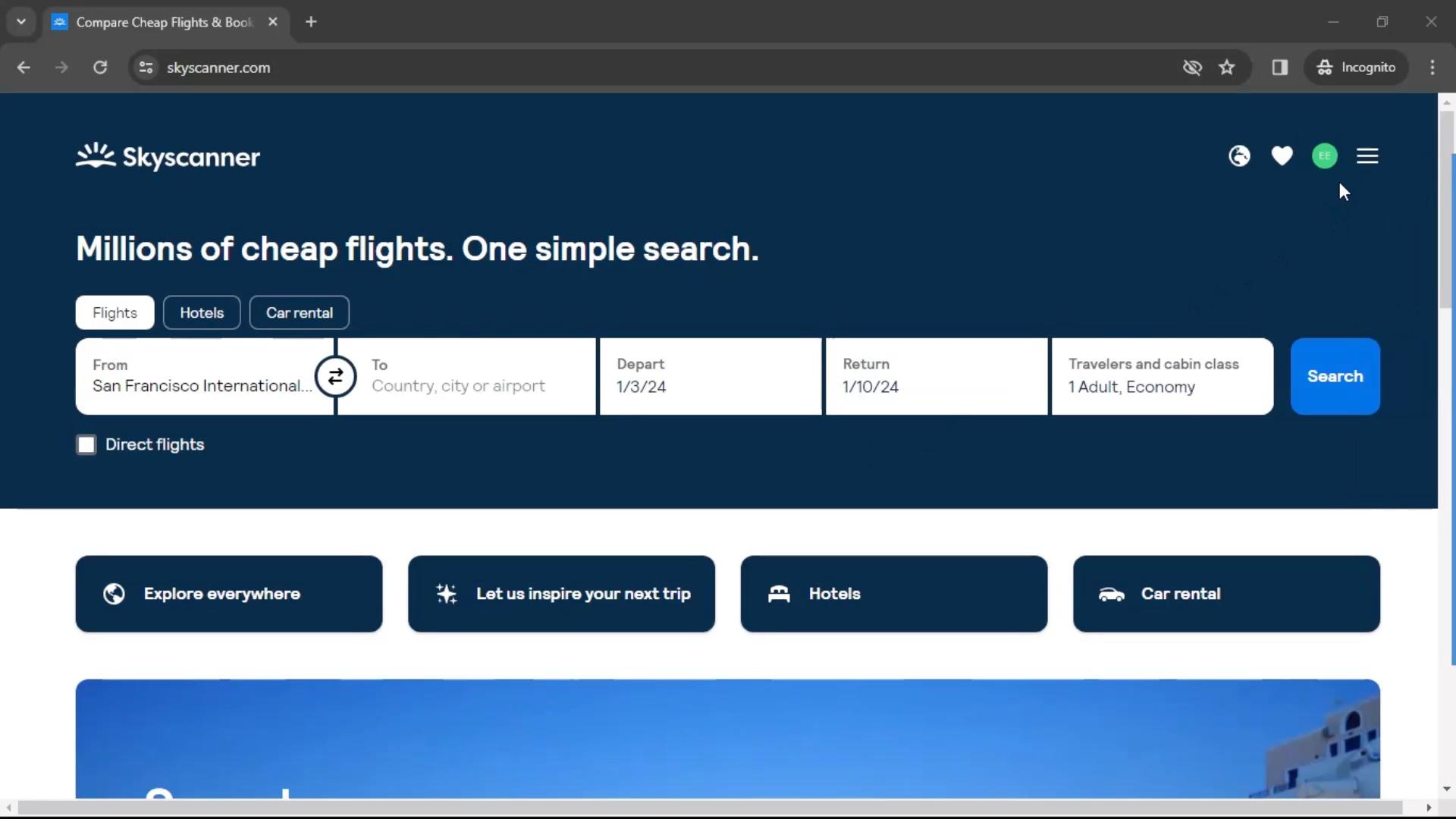 Logging out on Skyscanner video screenshot