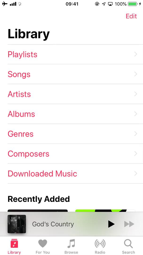 Screenshot of General browsing on Apple Music