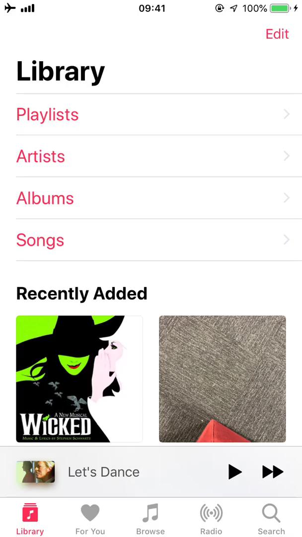 Screenshot of Searching on Apple Music