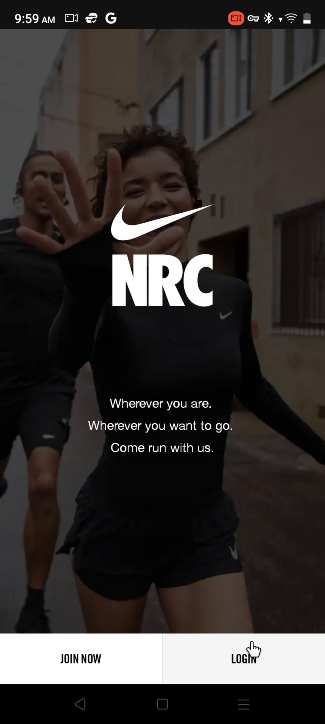 Screenshot of Resetting password on Nike Run Club