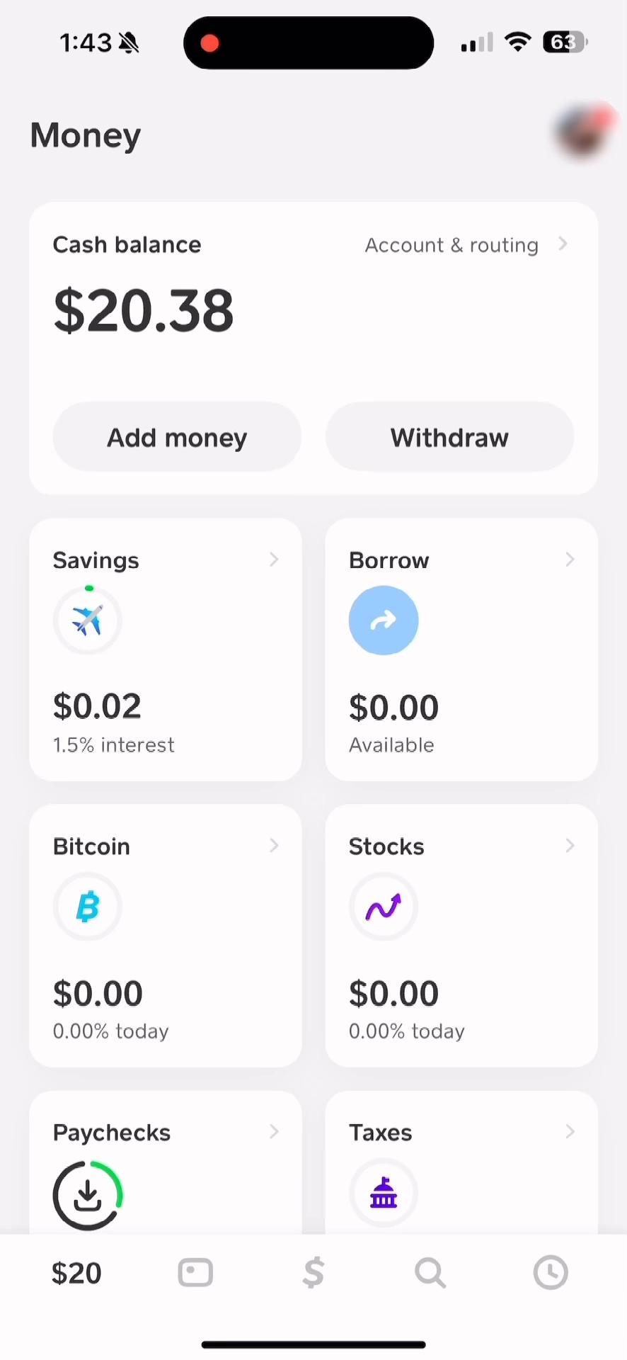 Privacy settings on Cash App video screenshot