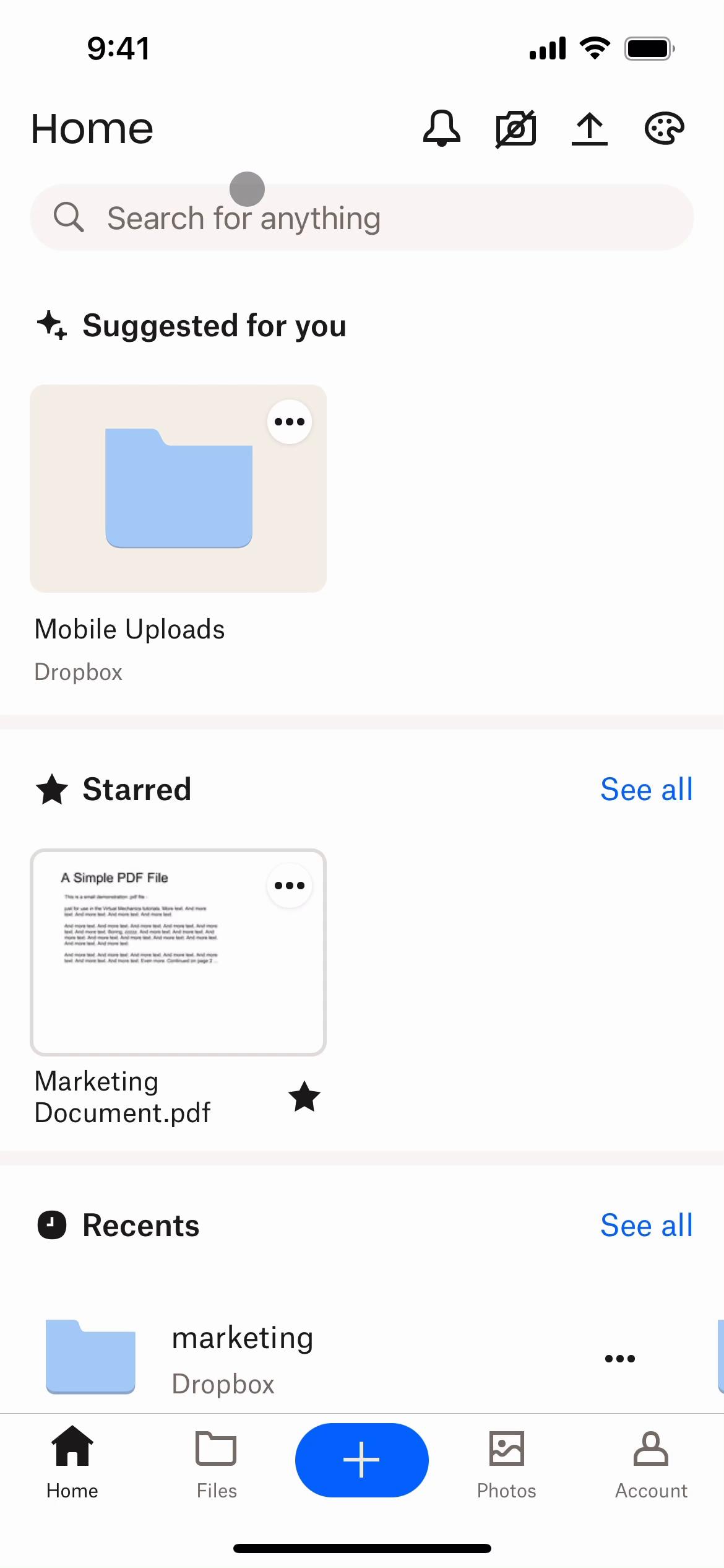 Screenshot of Sharing on Dropbox