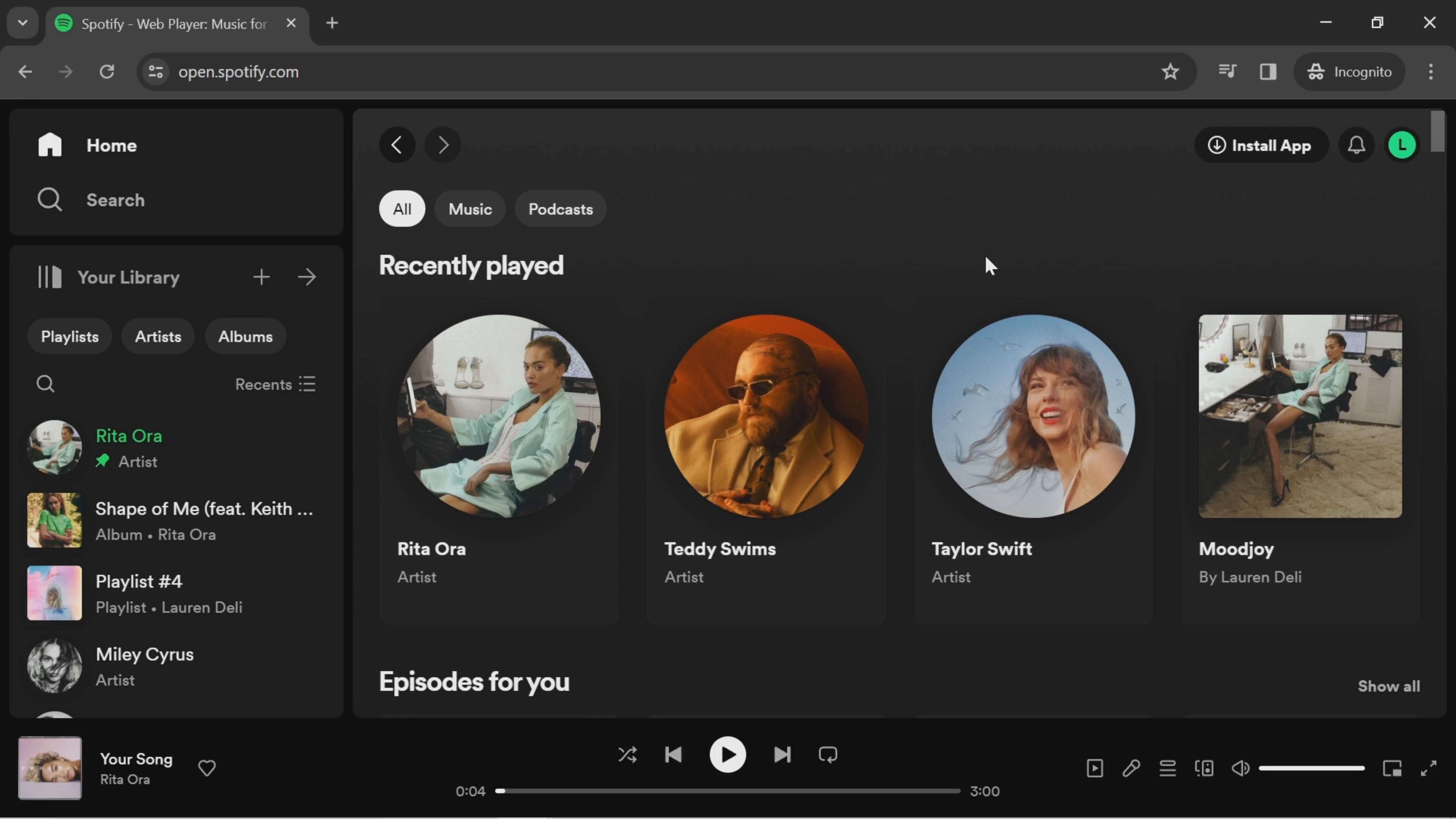 Recovering playlist on Spotify video screenshot
