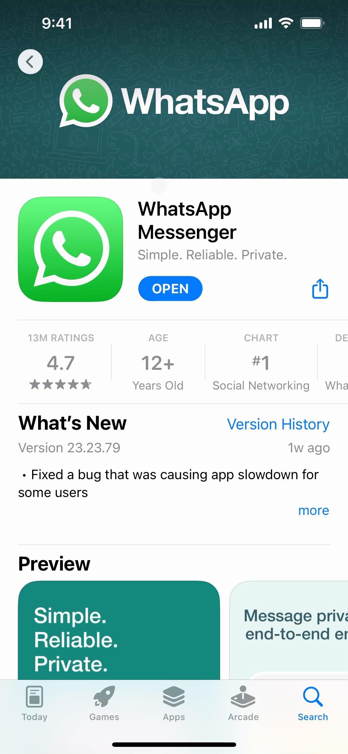 Screenshot of Onboarding on WhatsApp