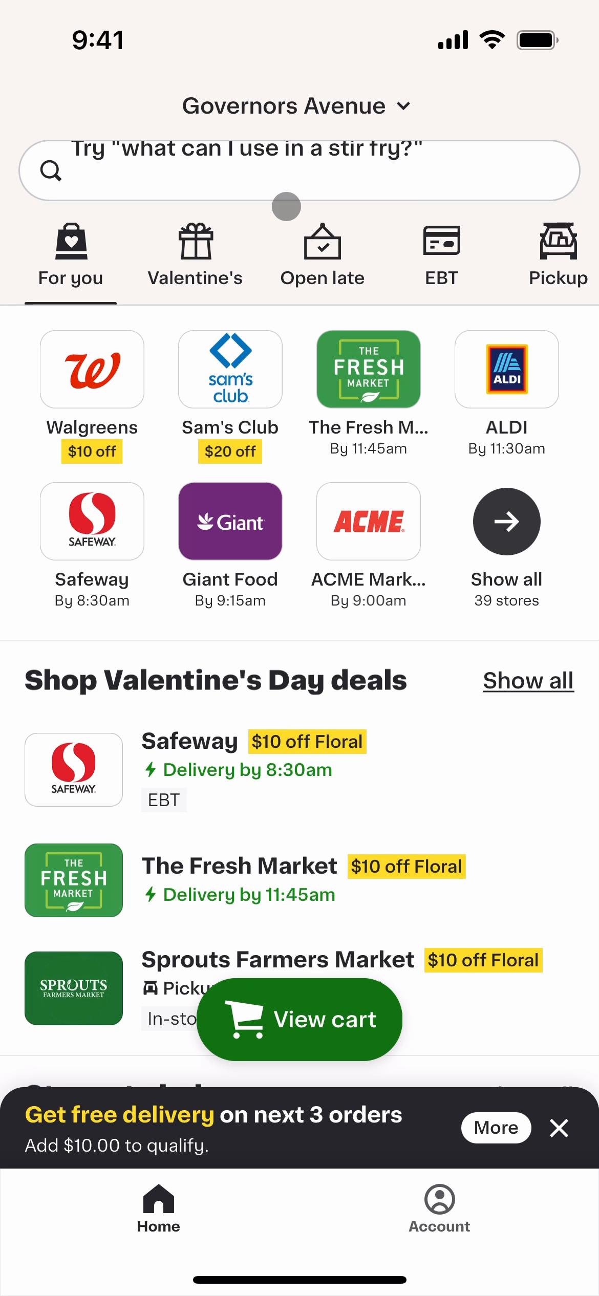 Filtering and sorting on Instacart video thumbnail