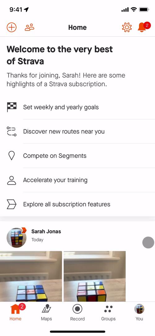 Joining a group on Strava video screenshot