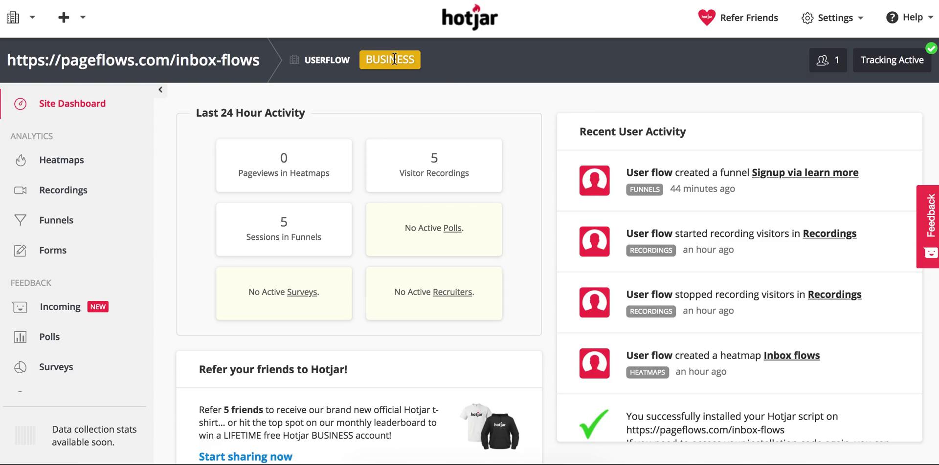 Screenshot of Downgrading your account on Hotjar