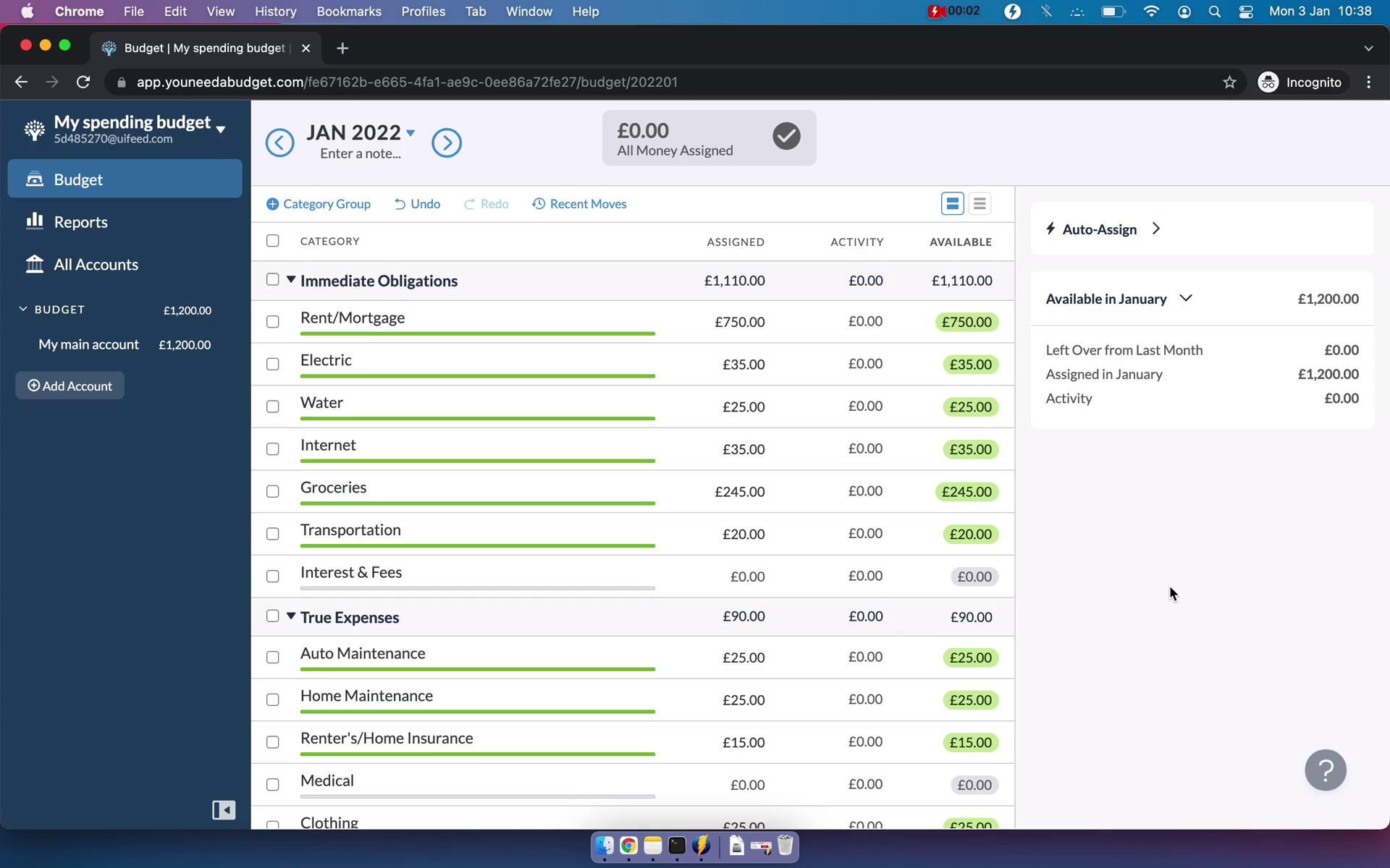 Screenshot of Adding transactions on YNAB