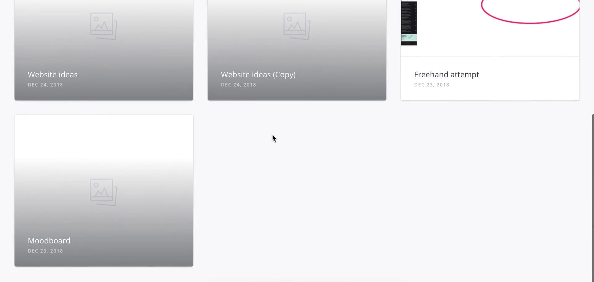 Screenshot of General browsing on InVision
