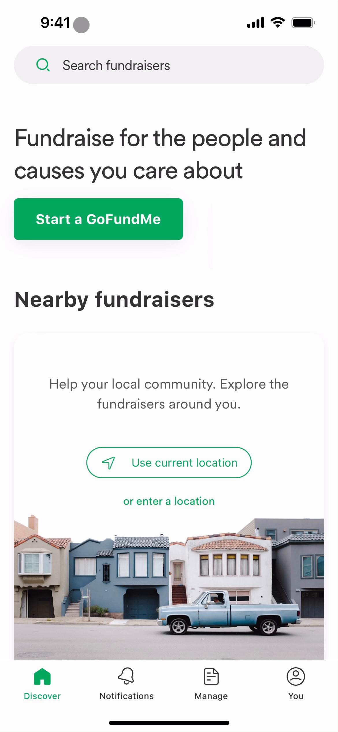 Screenshot of Reporting a fundraiser on GoFundMe