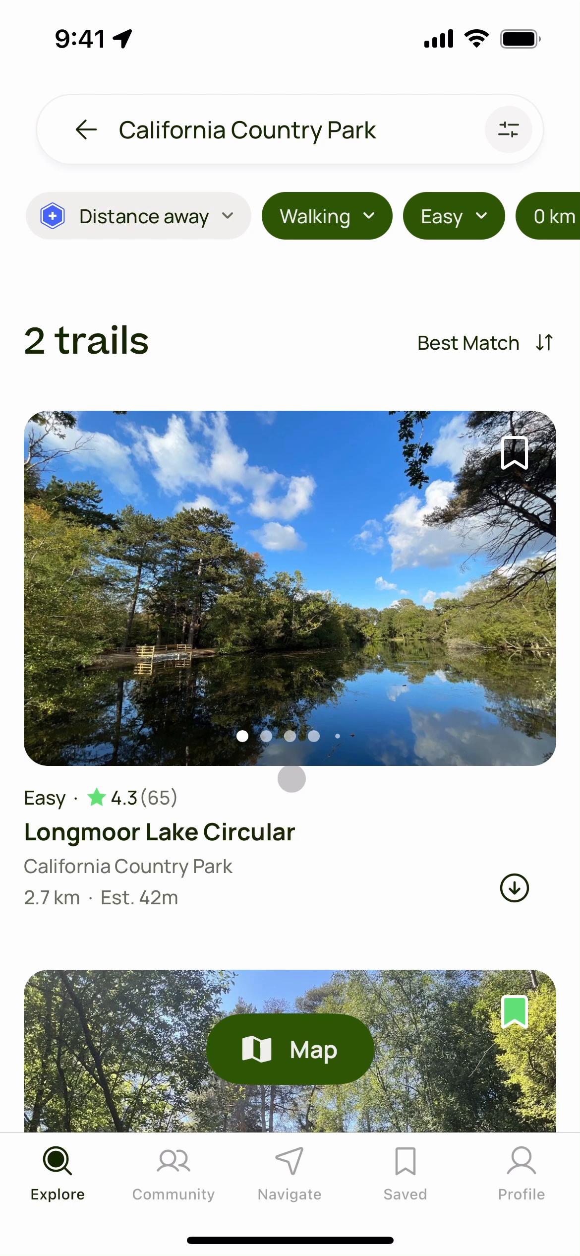 Screenshot of Leaving a review on AllTrails