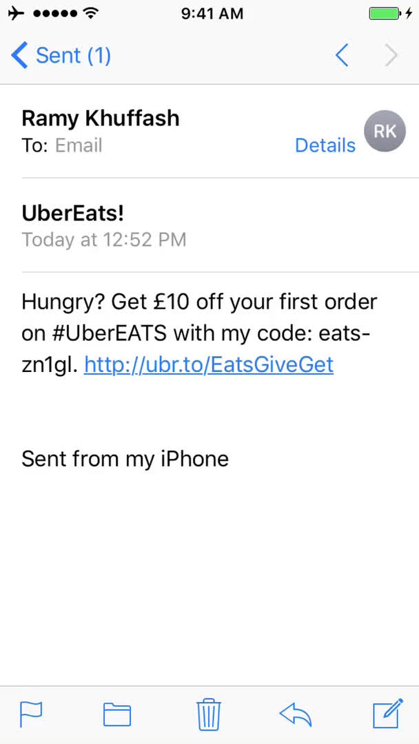 uber eats code
