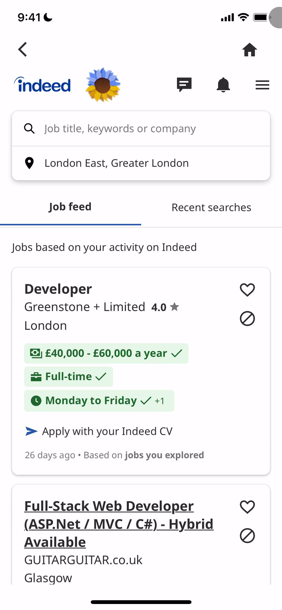 Applying as a candidate on Indeed video screenshot