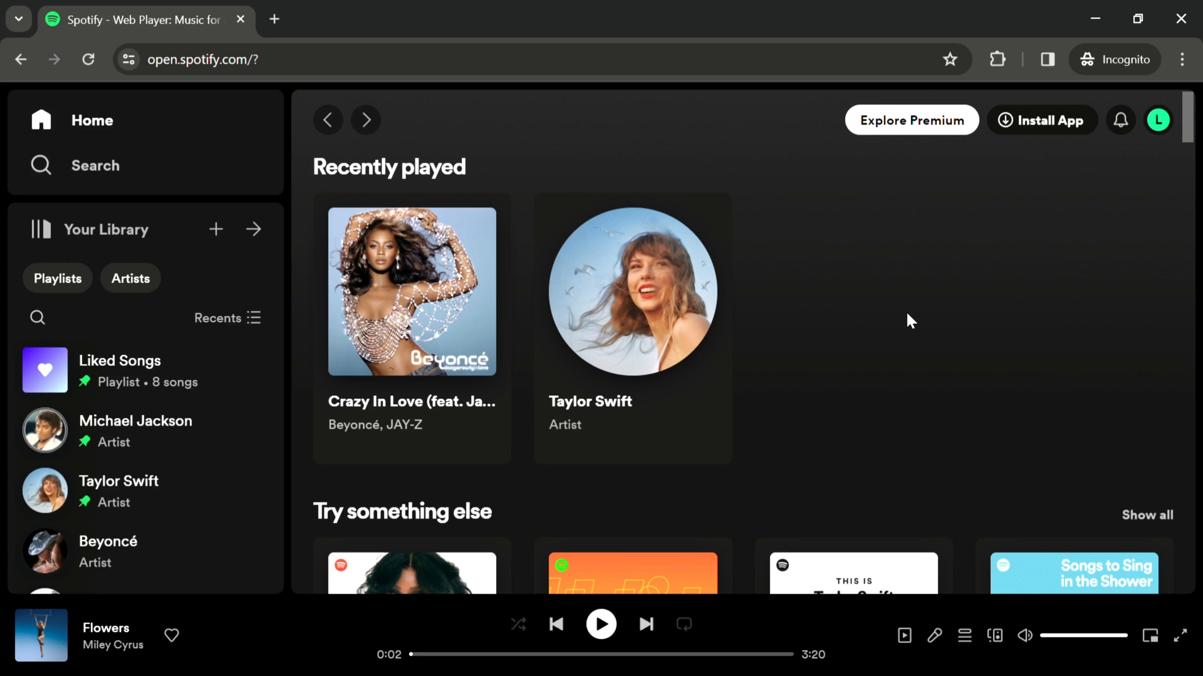 Screenshot of Updating your profile on Spotify