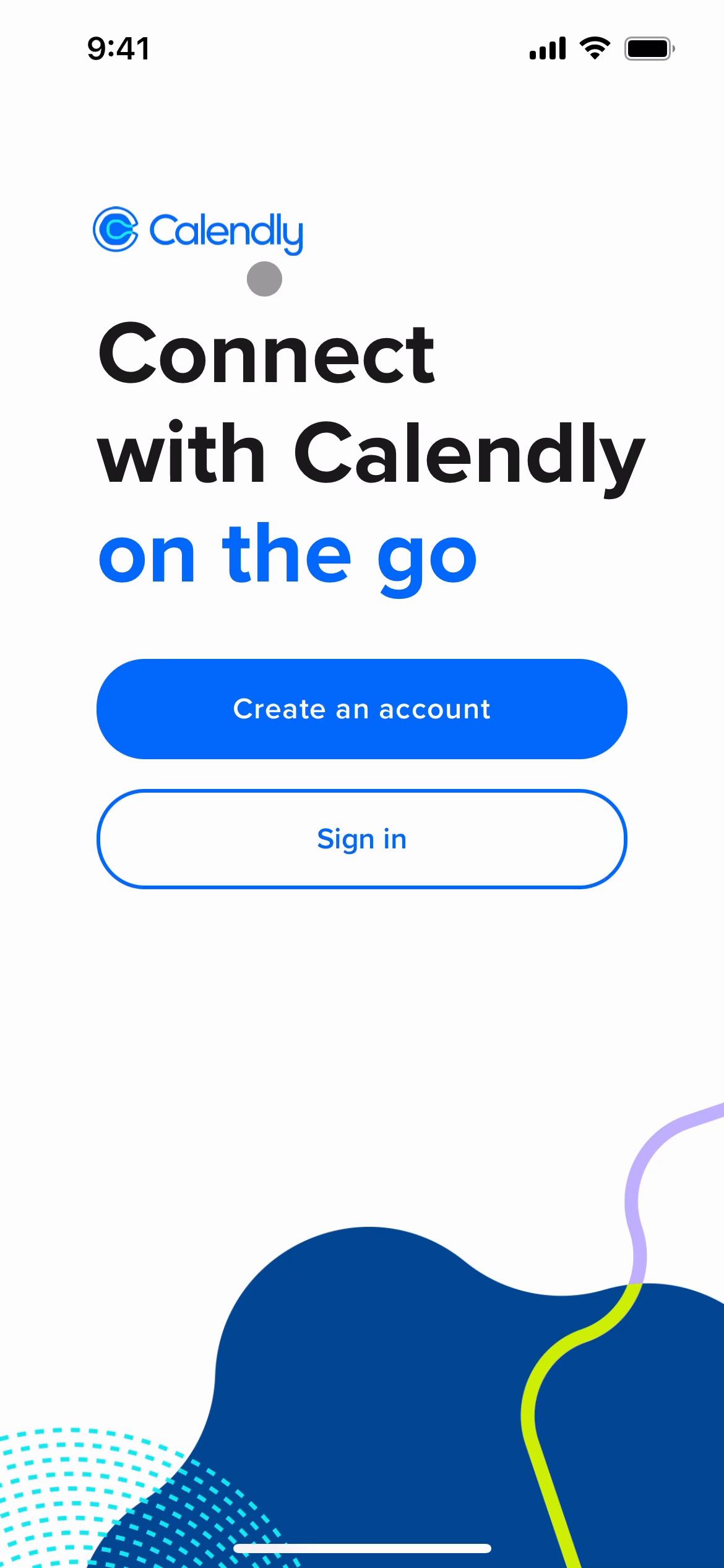 Screenshot of Logging in on Calendly