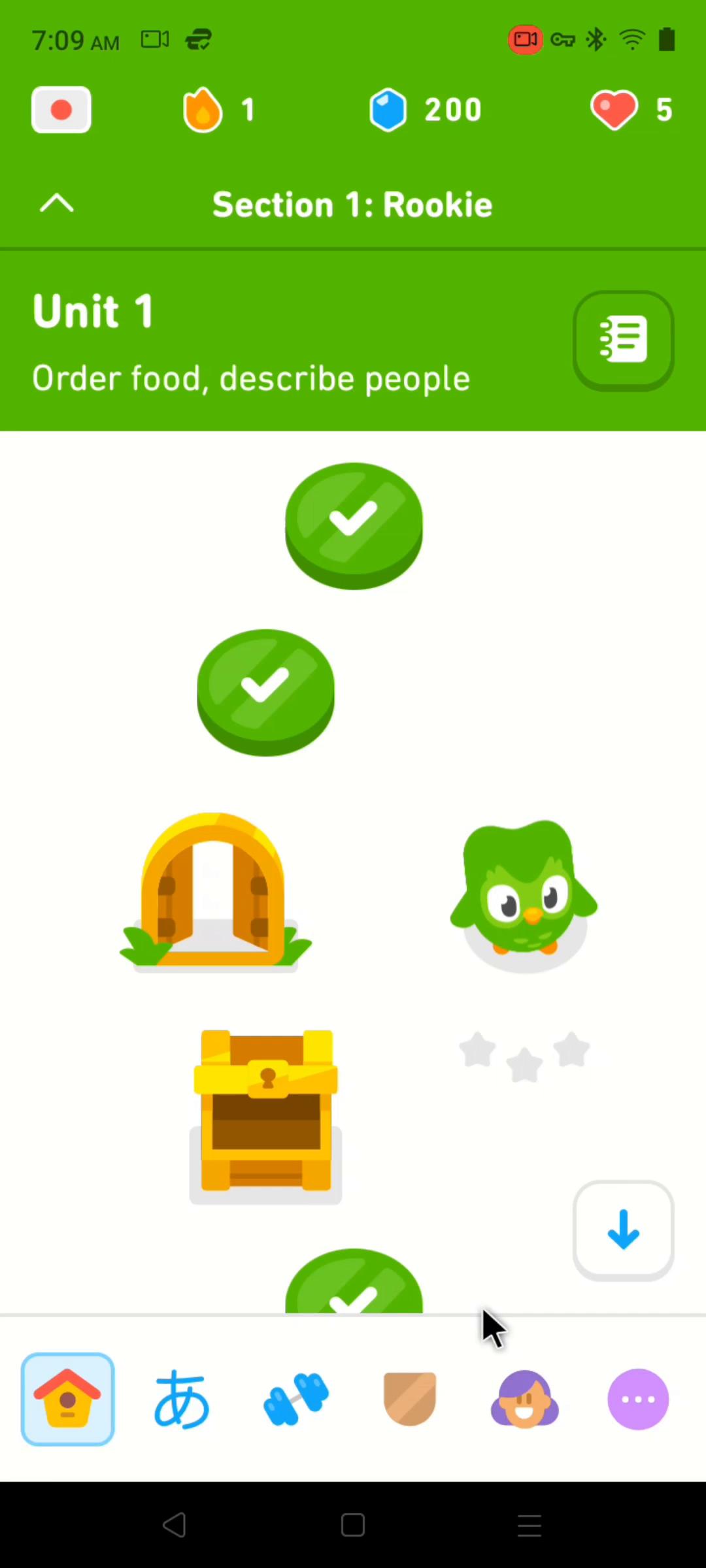 Screenshot of Sharing on Duolingo