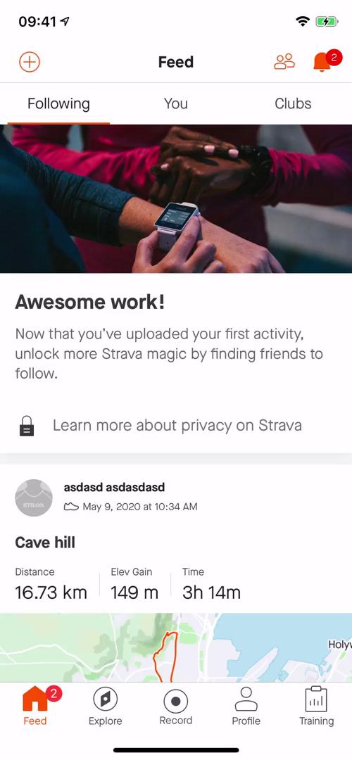 Discovering content on Strava video screenshot
