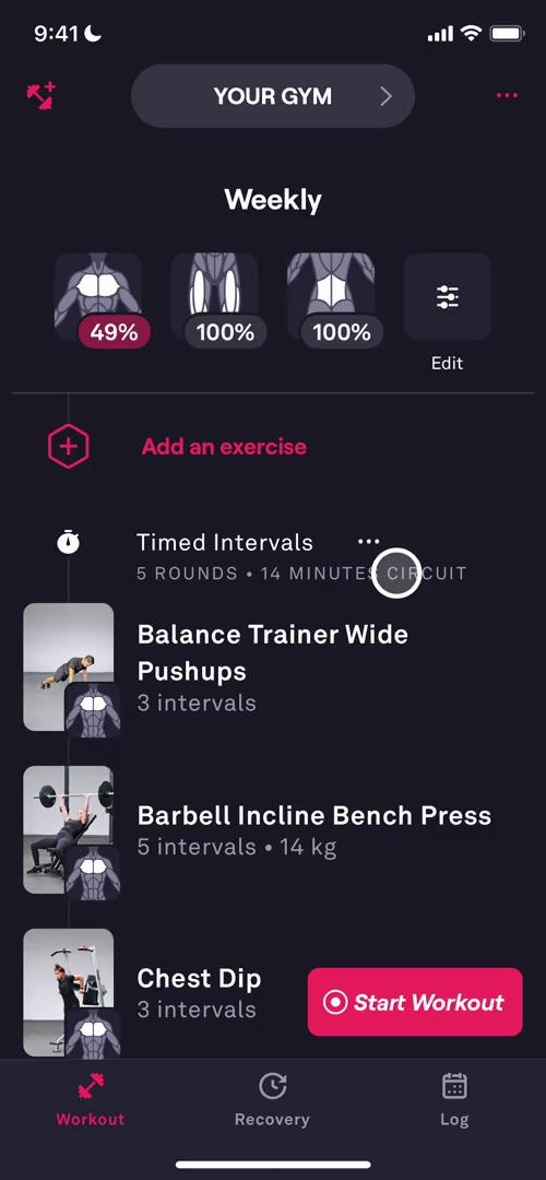 Tracking activity on Fitbod video screenshot