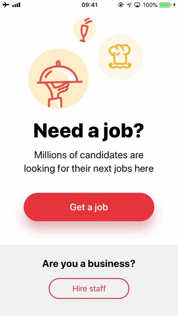 Screenshot of Applying as a company on Job Today