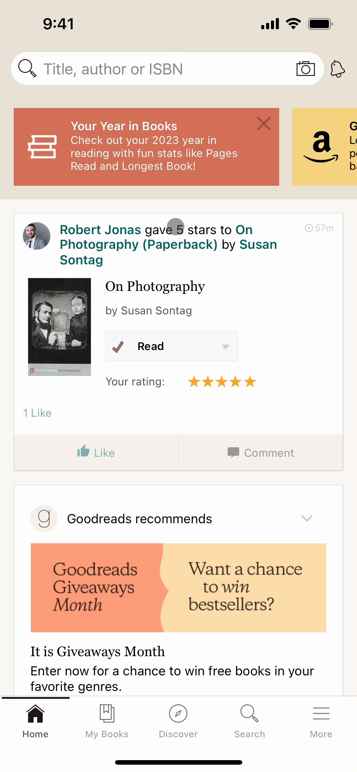 Commenting on Goodreads video screenshot