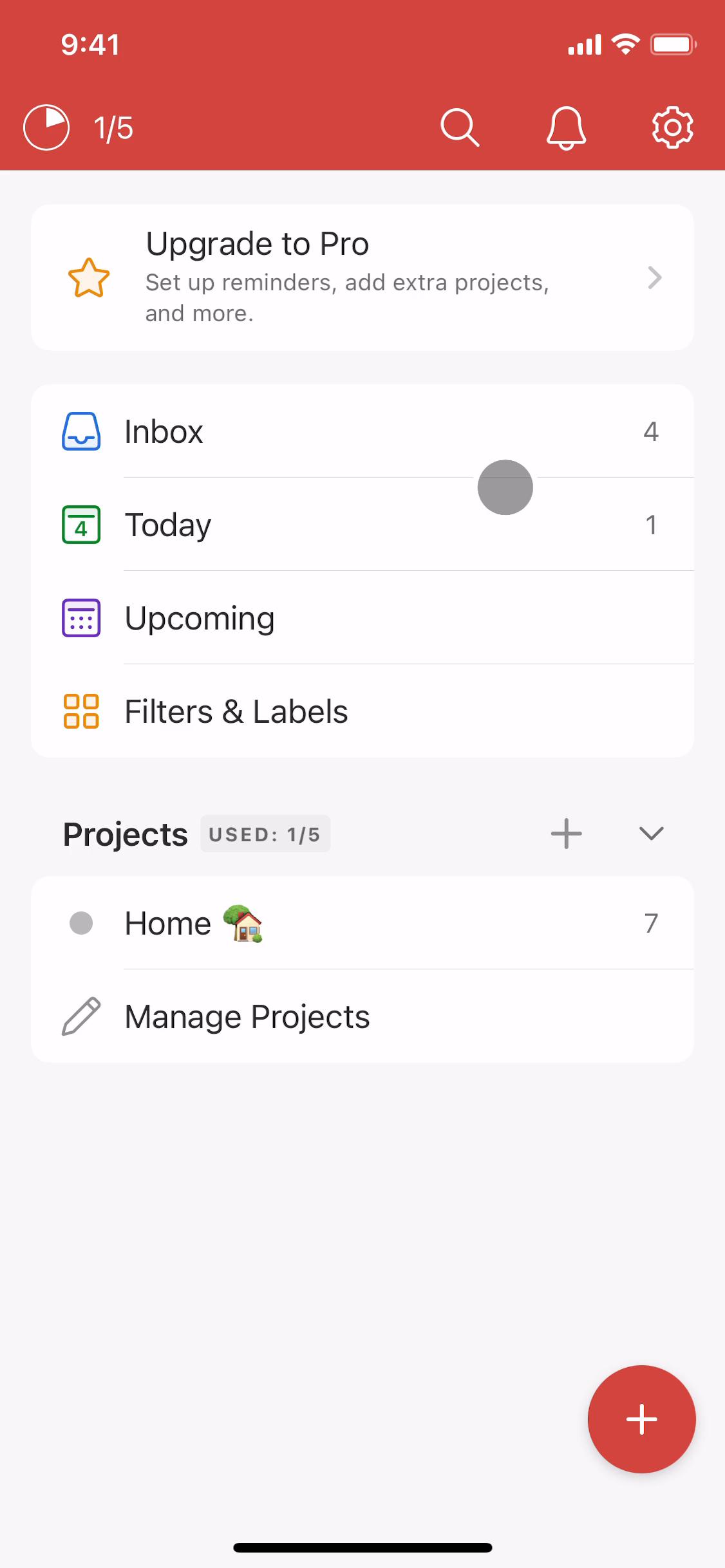 Screenshot of Upgrading your account on Todoist