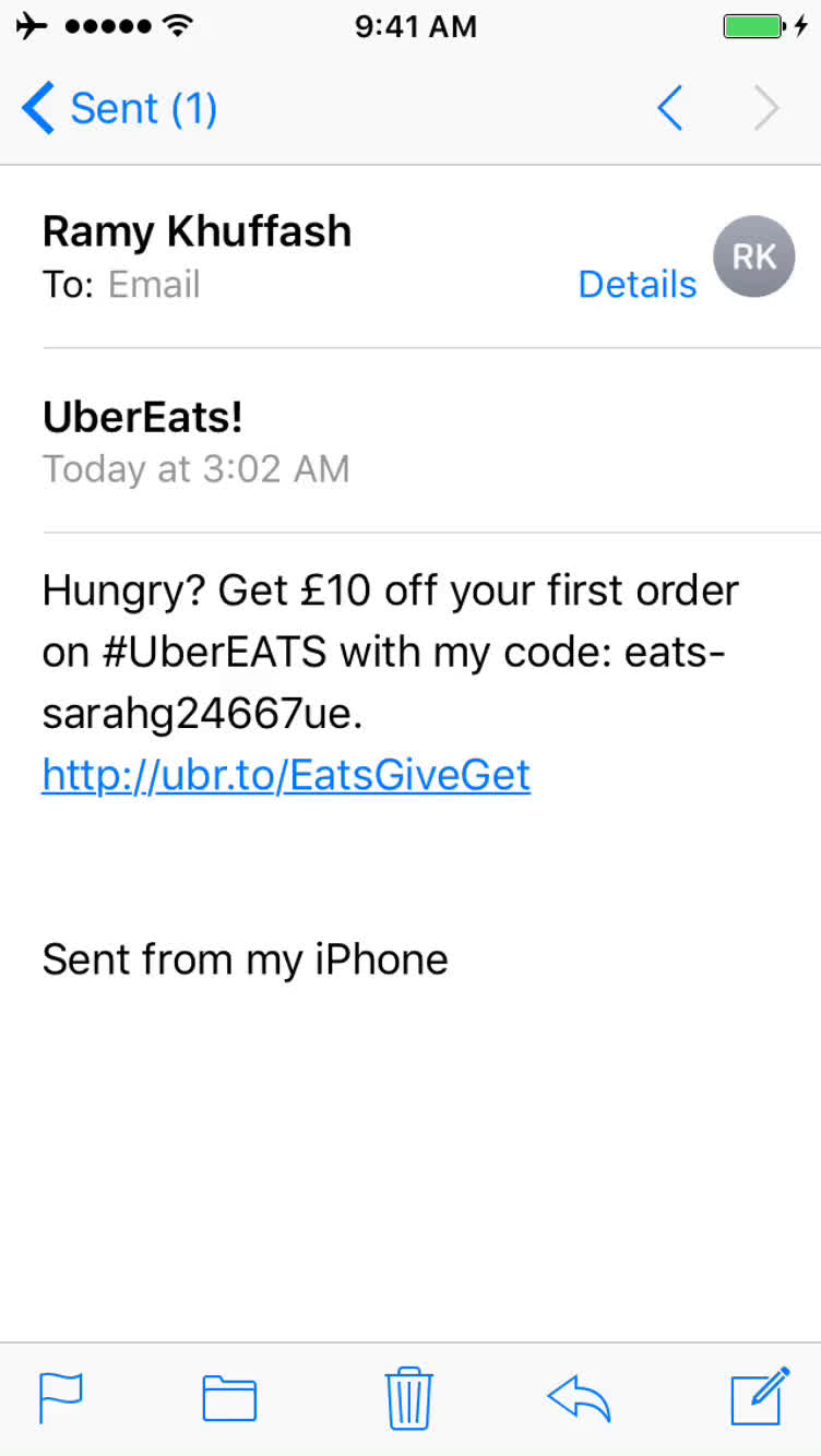 Promo codes on Uber Eats