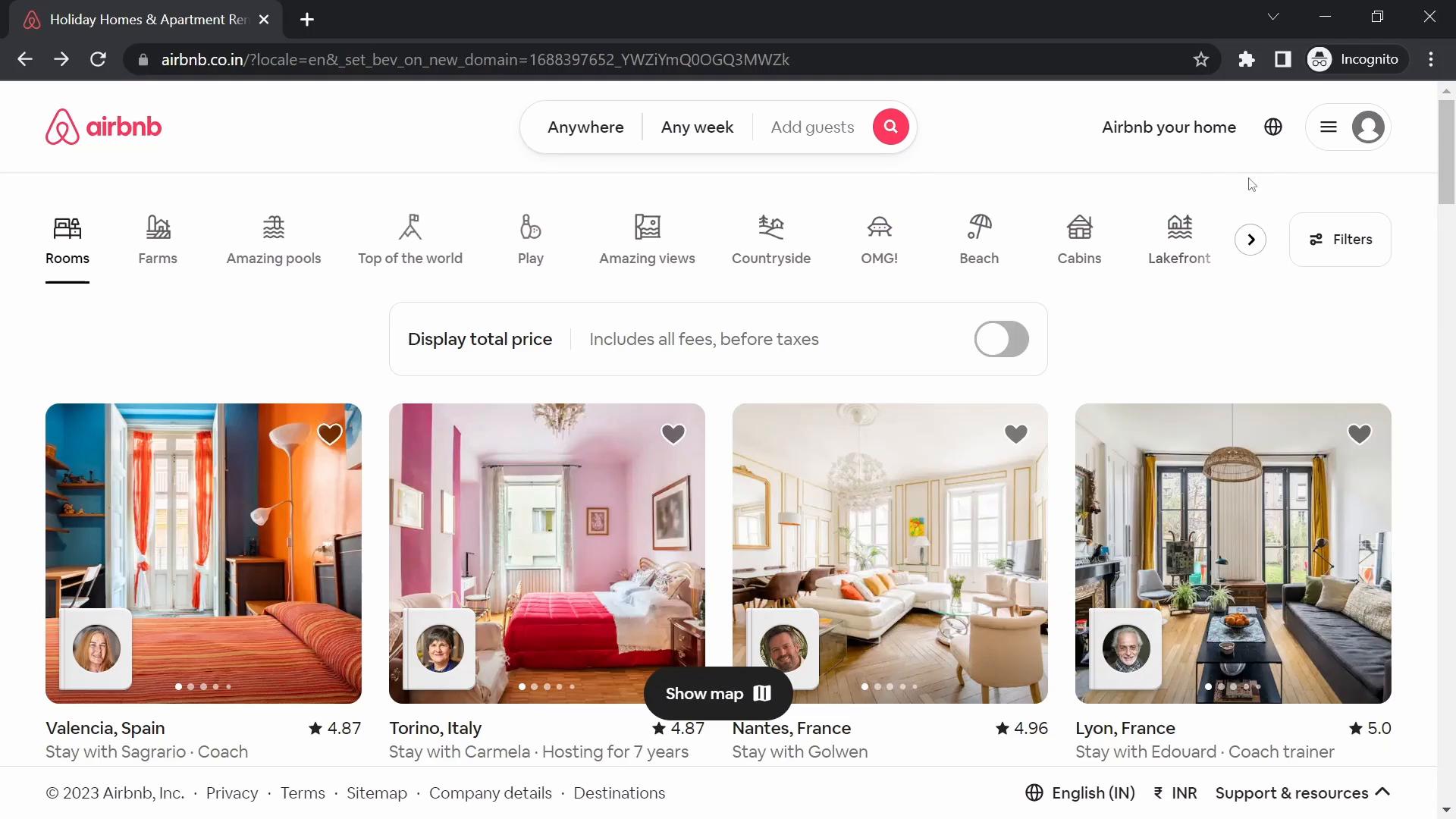 Screenshot of Onboarding on Airbnb