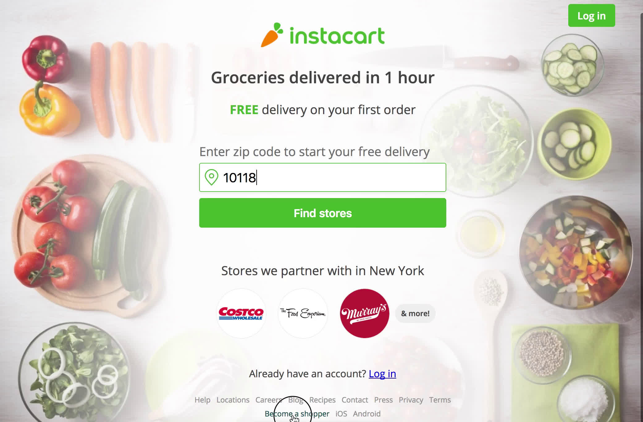 Shopper signup on Instacart video screenshot