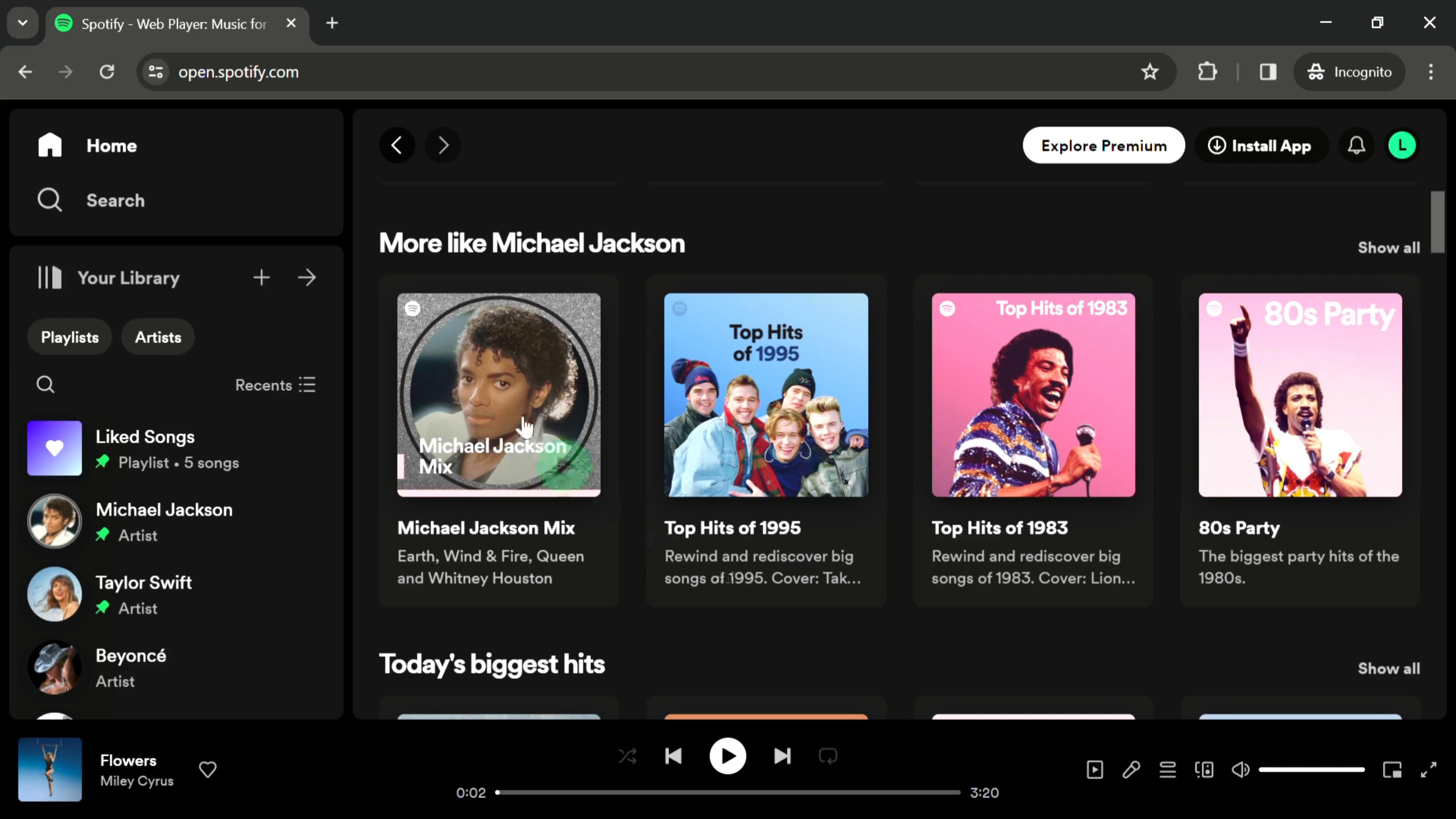 Screenshot of Saving on Spotify