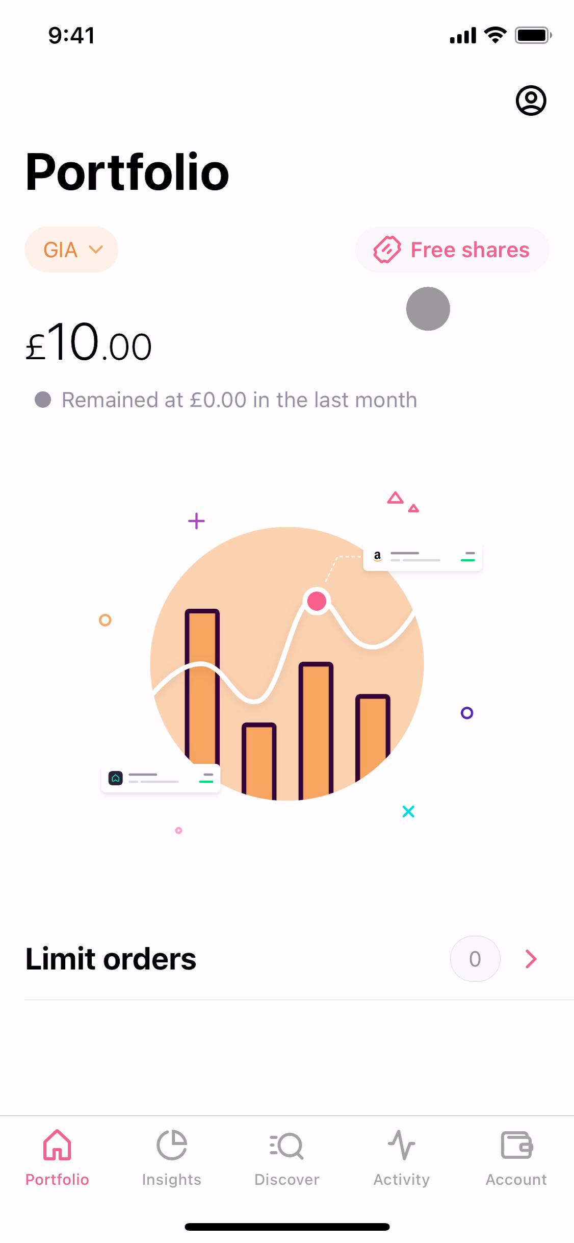 Screenshot of Investing on Freetrade