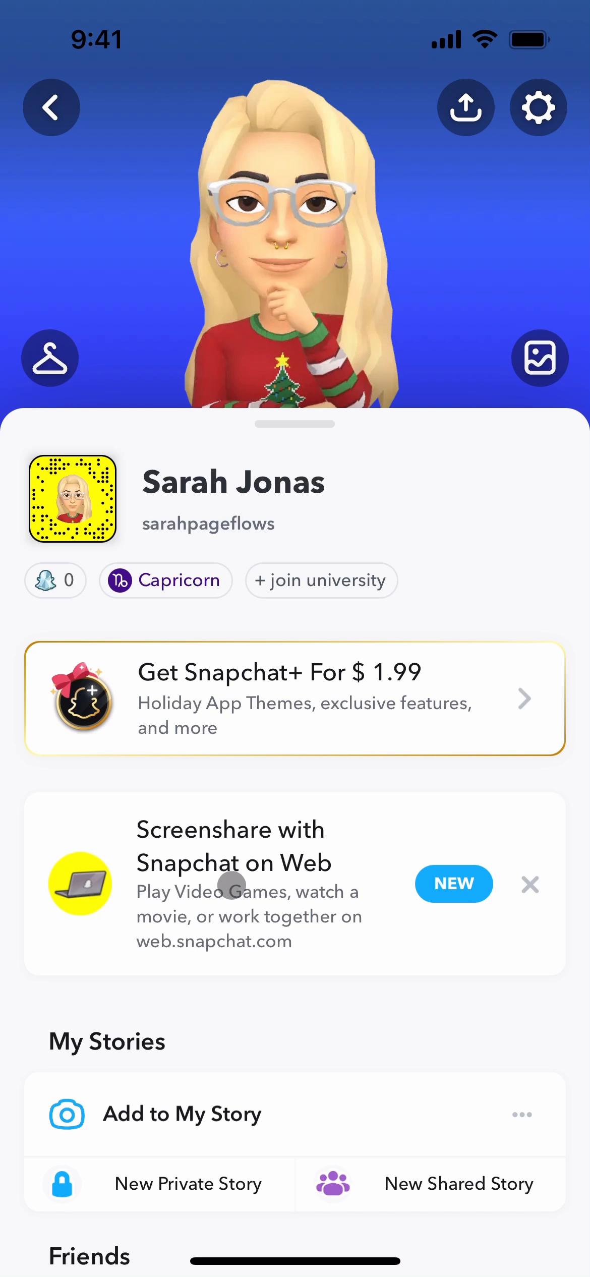 Screenshot of Adding a friend on Snapchat