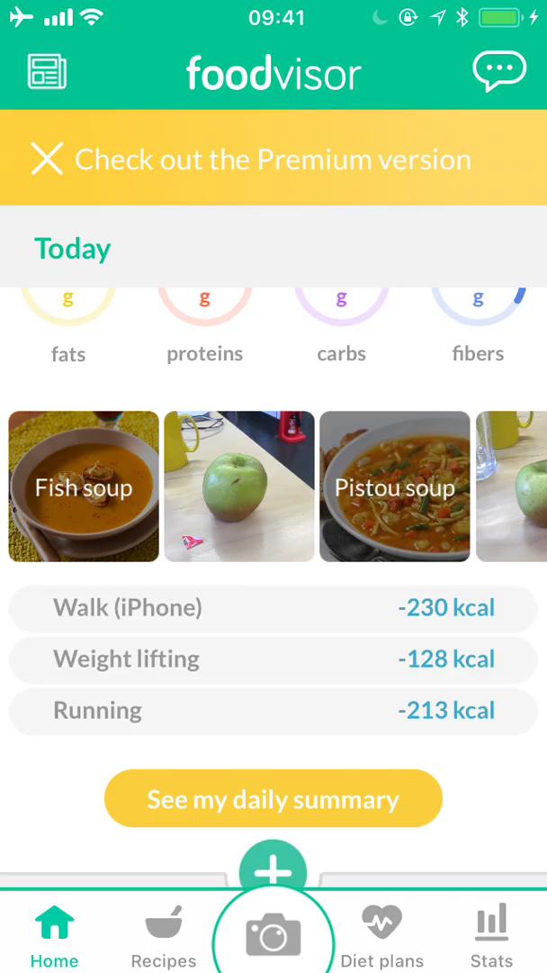 Screenshot of Finding a recipe on Foodvisor