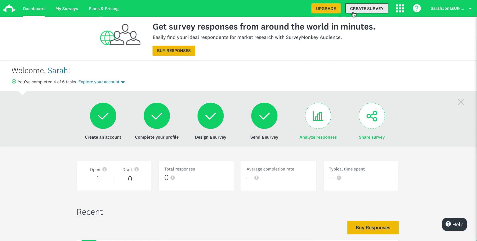 Screenshot of Creating a form on SurveyMonkey