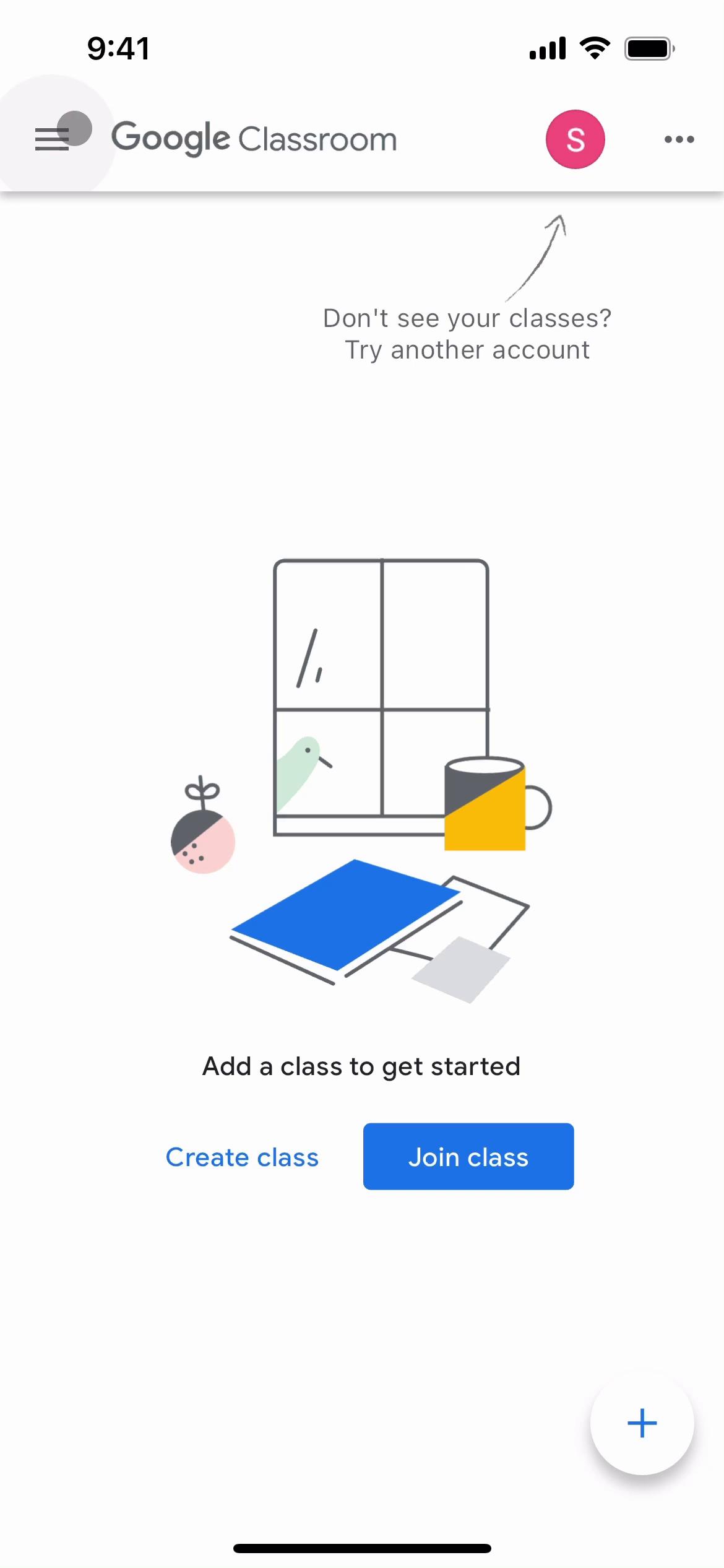 Screenshot of Updating your profile on Google Classroom