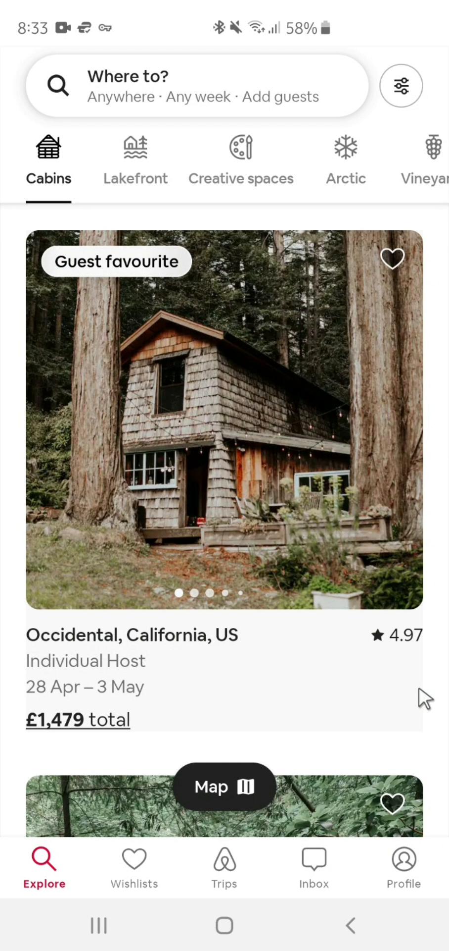 Screenshot of Updating profile settings on Airbnb