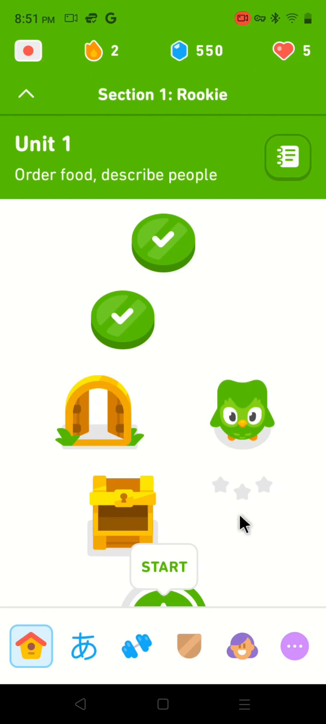 Screenshot of Notification settings on Duolingo