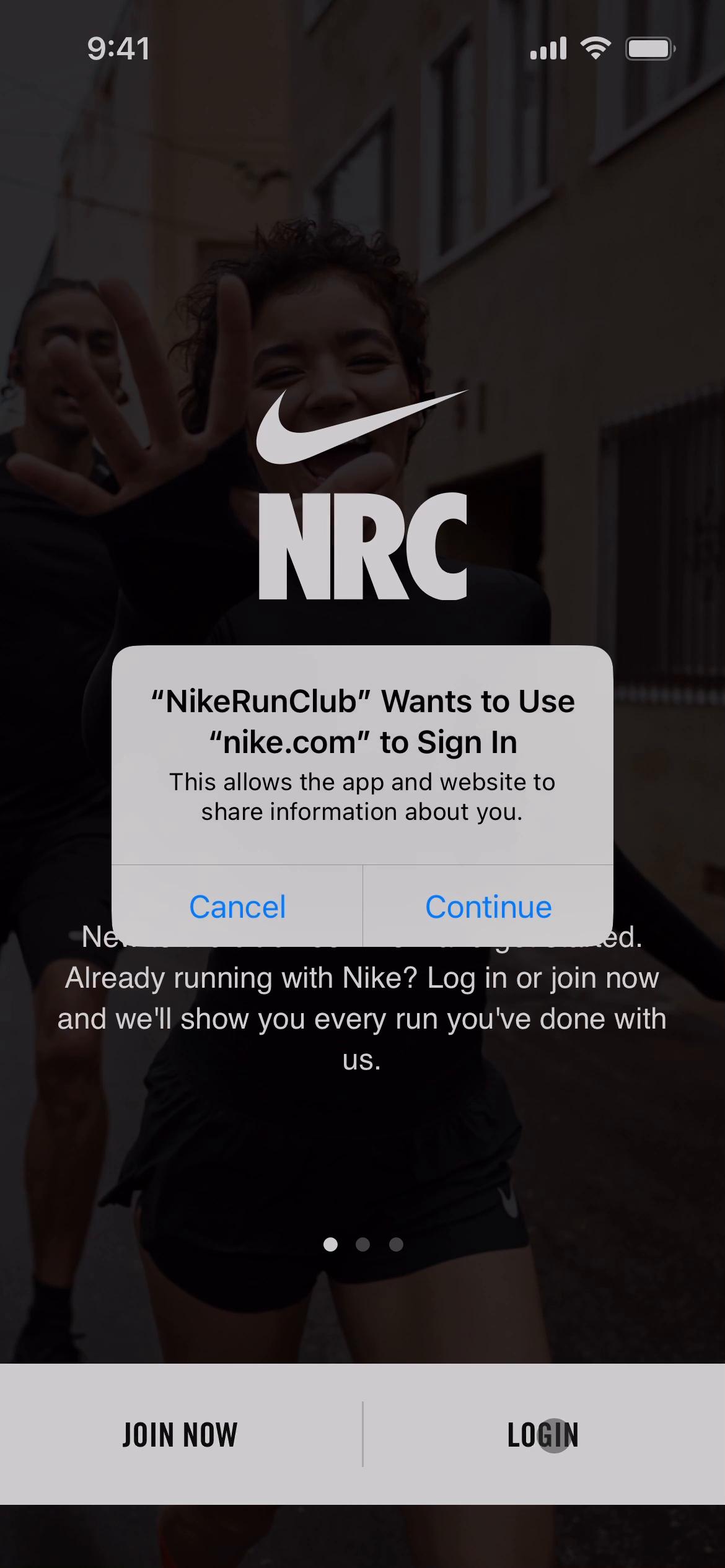 Logging in on Nike Run Club video thumbnail