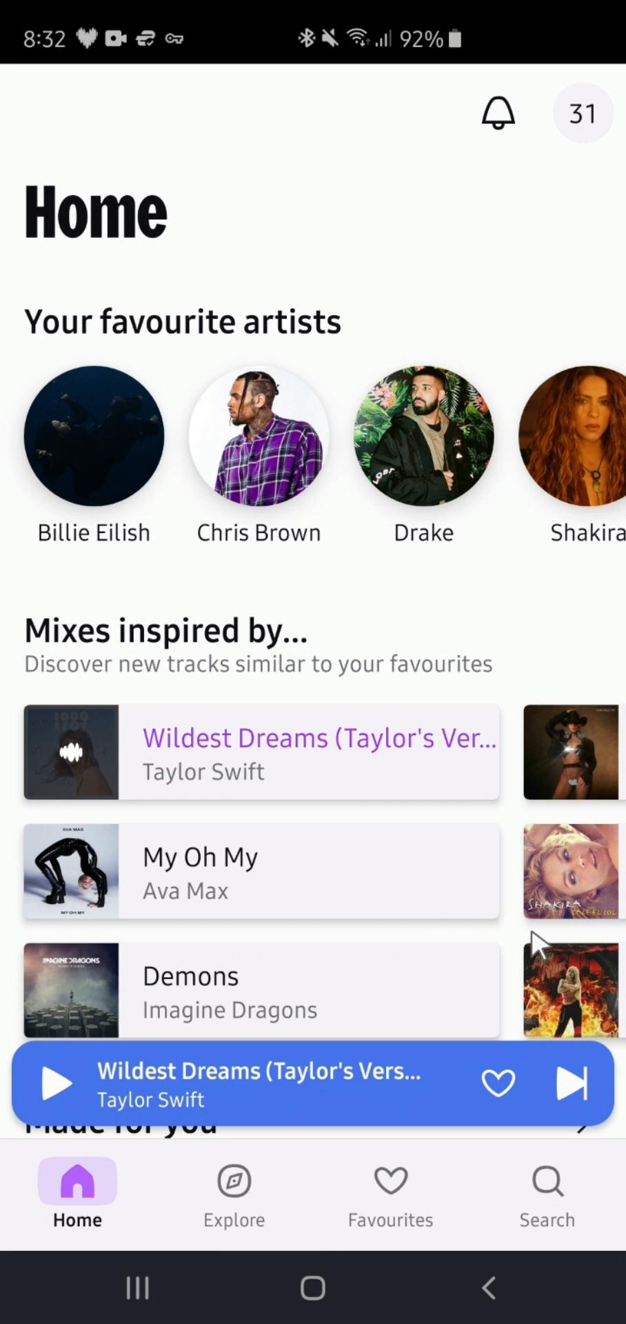 Screenshot of Creating a playlist on Deezer