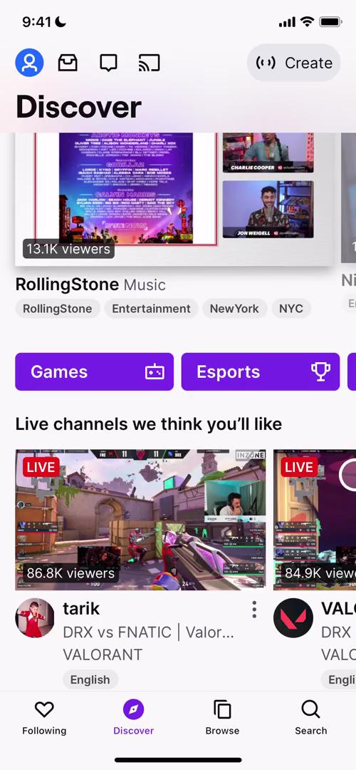 Searching on Twitch video screenshot