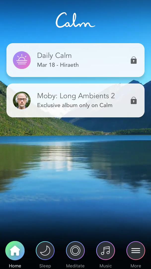 Screenshot of Meditation on Calm