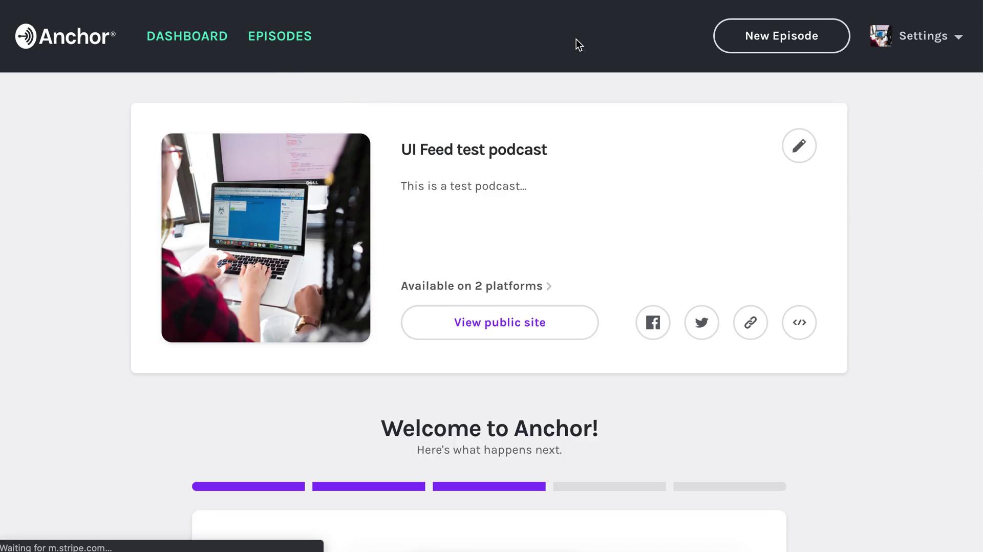 Creating a video on Anchor video screenshot