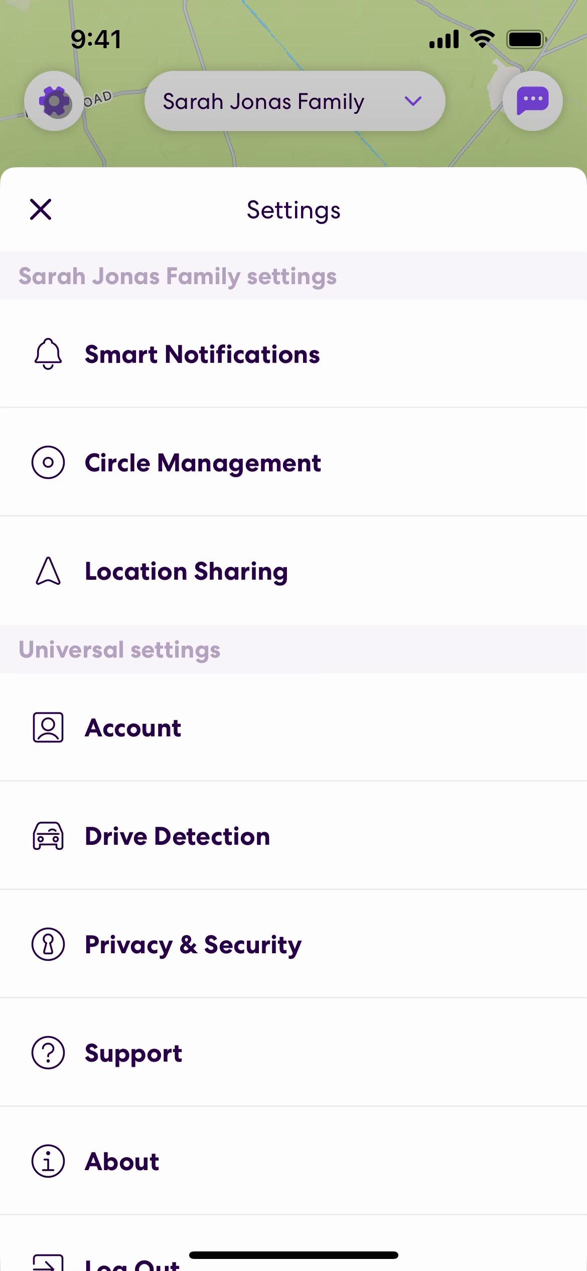 Settings on Life360 video thumbnail