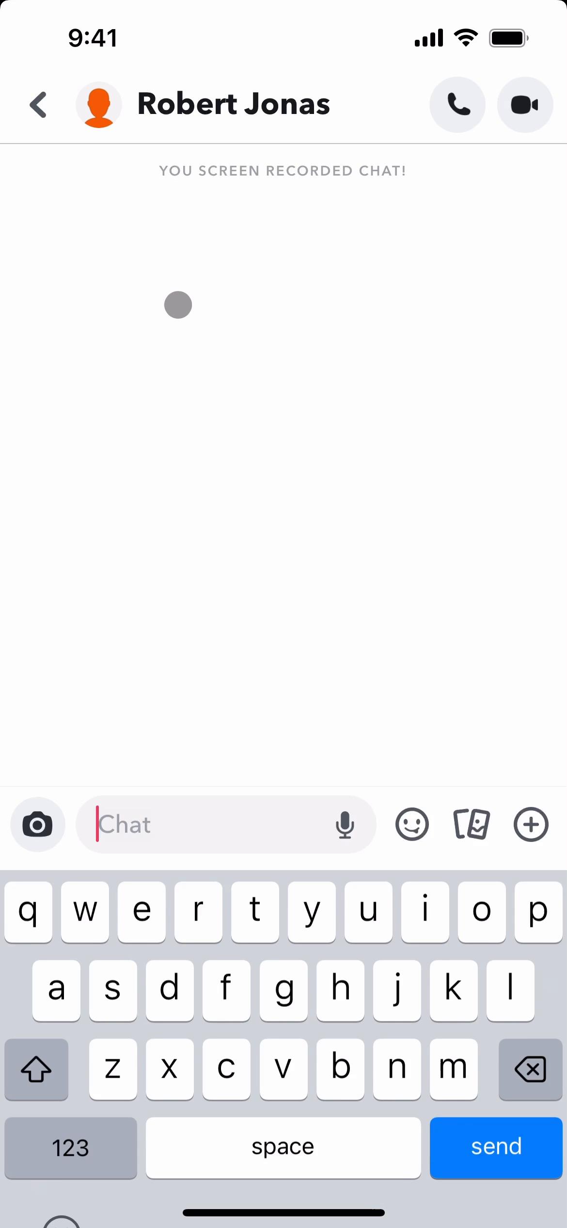 Screenshot of Chat on Snapchat