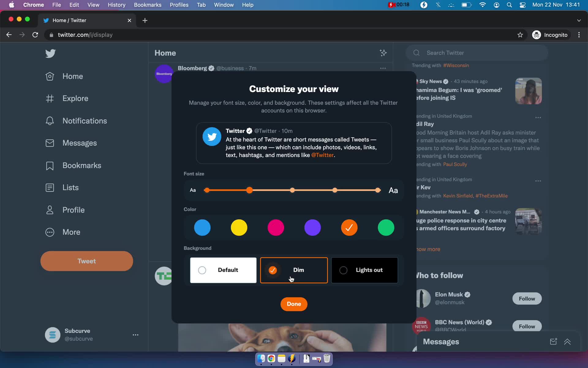 Customization settings on Twitter video thumbnail