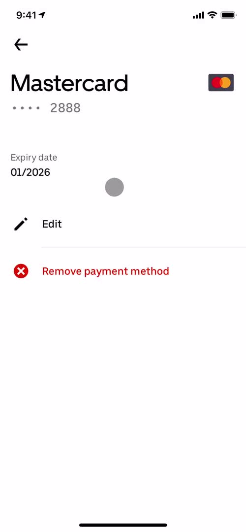 Updating payment settings screenshot