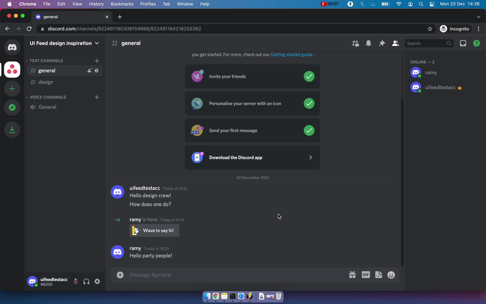 Screenshot of Channel on Updating your profile on Discord user flow