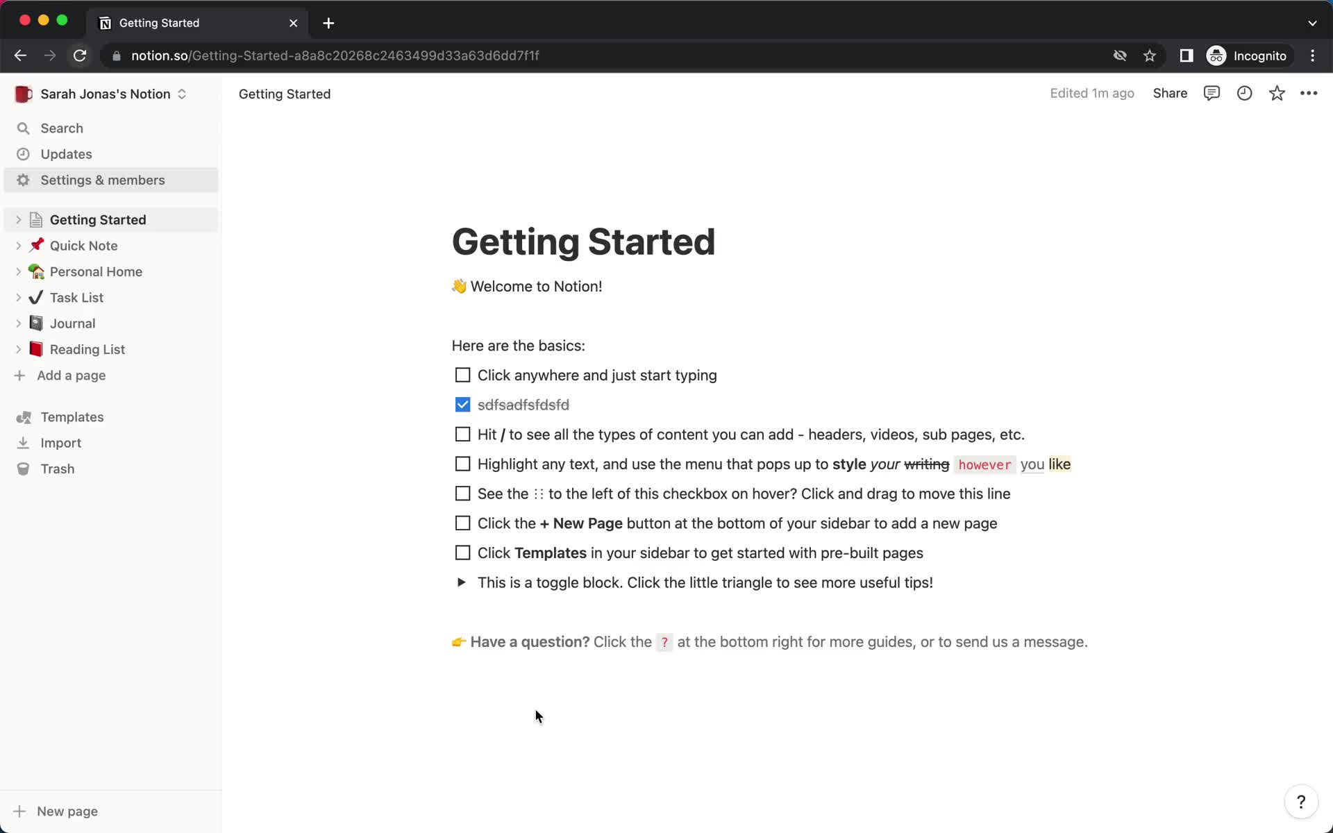 Screenshot of Document on Upgrading your account on Notion user flow
