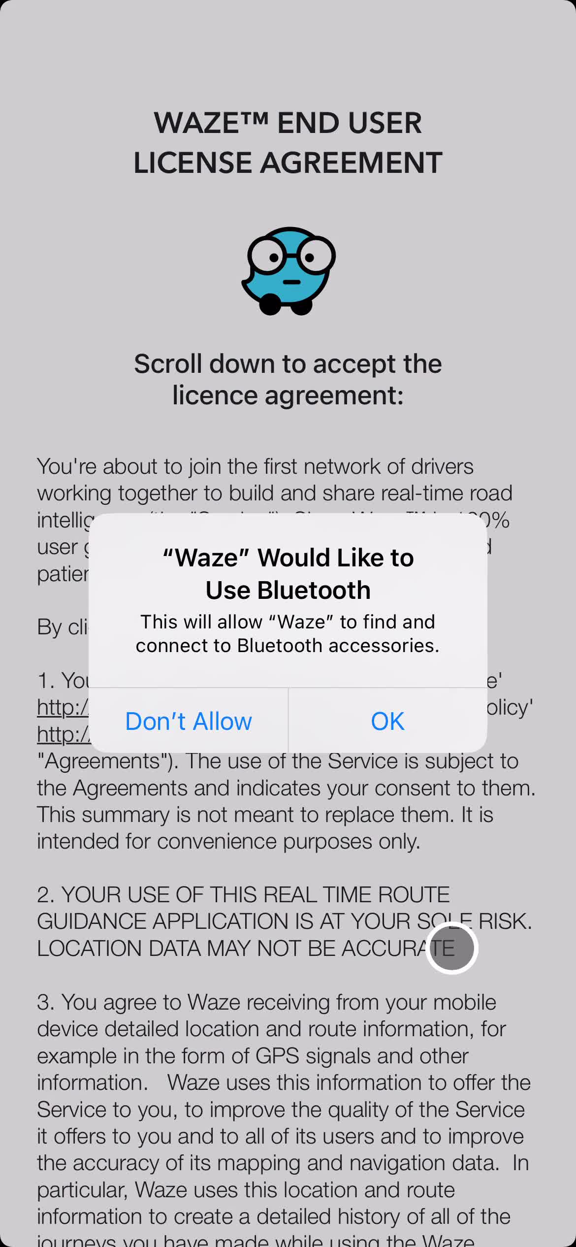 Waze enable bluetooth screenshot